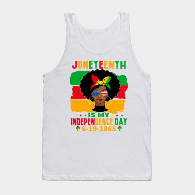 Independence Day Afro Melanin Natural Hair Juneteenth Tank Top by nikolay